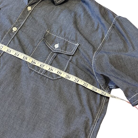 MICHAEL BRANDON Men's Casual Button Down Shirt Size XXL Blue Small Checkered - Picture 12 of 13